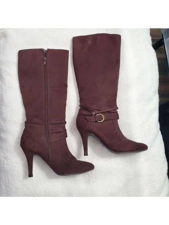 Various Shoes - Brown Pointed Toe Knee High Boots